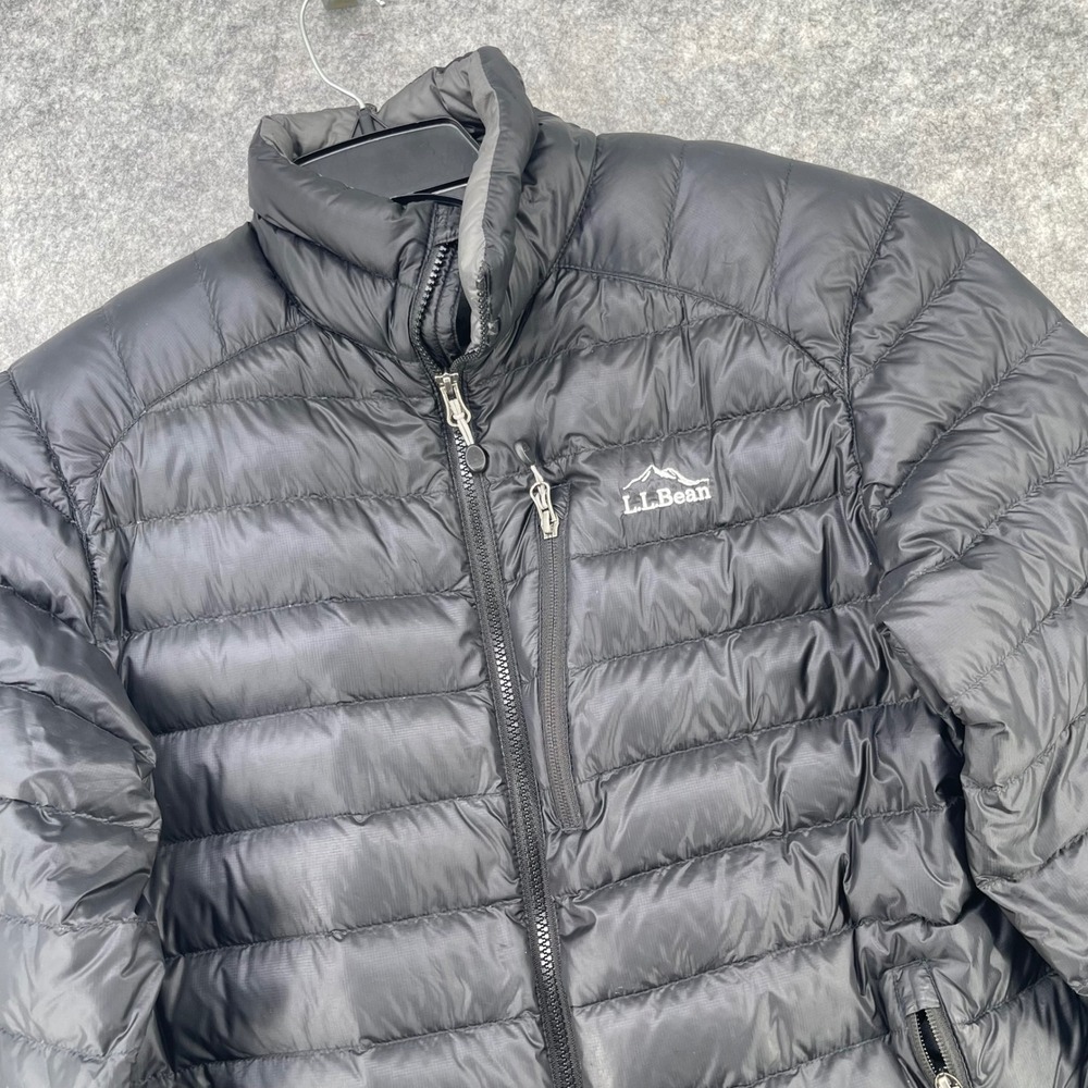 LL Bean Ultralight 850 Down Jacket Men Medium Black DownTek Water Repellent Gorp - Picture 3 of 16